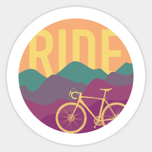 Ride - Cyclocross Bicycle Retro Colors Sticker
